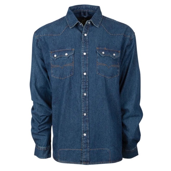 STS Ranchwear Blue Denim Casual Button Down Shirt - Picture 2 of 4